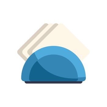 Blue napkin holder with paper napkins on white background vector