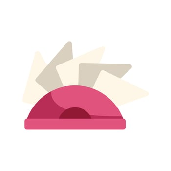 Pink napkin holder with paper napkins for restaurant table setting vector