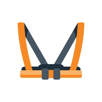 Safety harness keeping workers safe on construction site vector