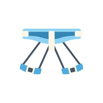 Climbing harness keeping you safe while climbing high mountains vector