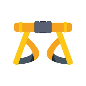 Yellow safety harness protecting from falling down vector