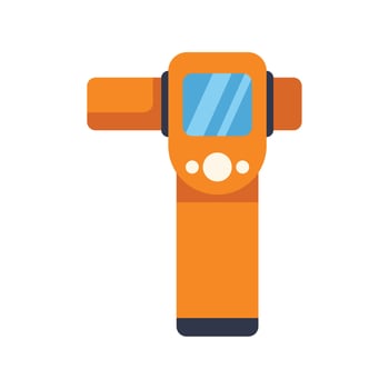 Digital infrared thermometer gun measuring temperature vector