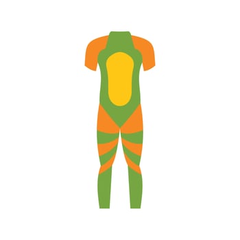 Green and orange diving suit with yellow protection zone vector