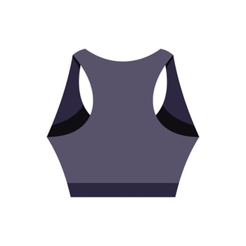 Dark gray sports bra isolated on white background vector