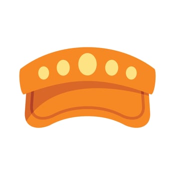 Orange sun visor protecting from sunlight on white background vector