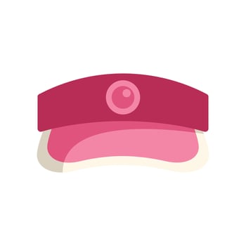 Pink visor cap with wide brim for sun protection vector