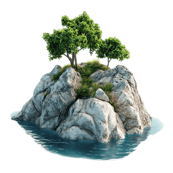 image of a small island on a transparent background png