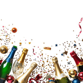Happy New Year Social Media Banner on transparent background png