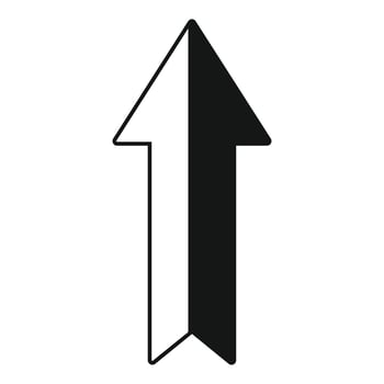 Black and white up arrow showing growth and success vector