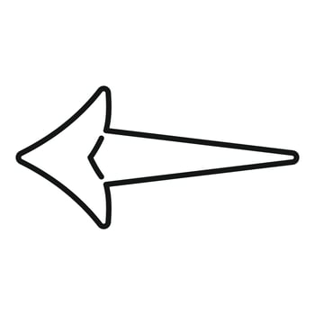 Hand drawn arrow pointing left, suggesting a back or reverse action vector