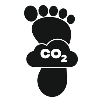 Carbon footprint leaving co2 cloud pollution vector