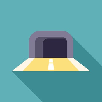 Highway tunnel entrance with road leading into darkness vector