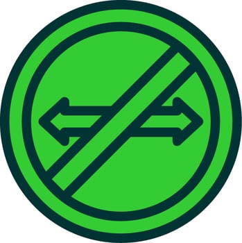 No Turn Colorful Icon vector