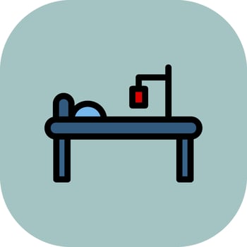 Hospital Bed Colorful Icon vector