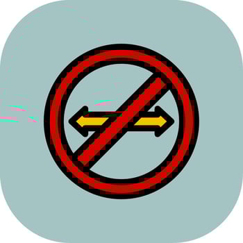 No Turn Colorful Icon vector