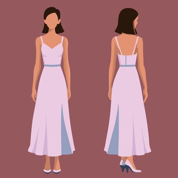 Fashionable women's dress illustration vector