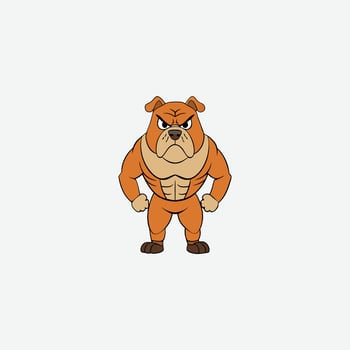 Angry strong bulldog on white vector