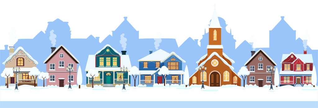 winter old town street. png