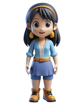 Chibi 3D Artwork of Nico Robin from One Piece png