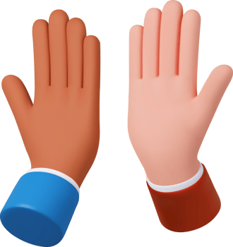 3d High five hand gesture. png