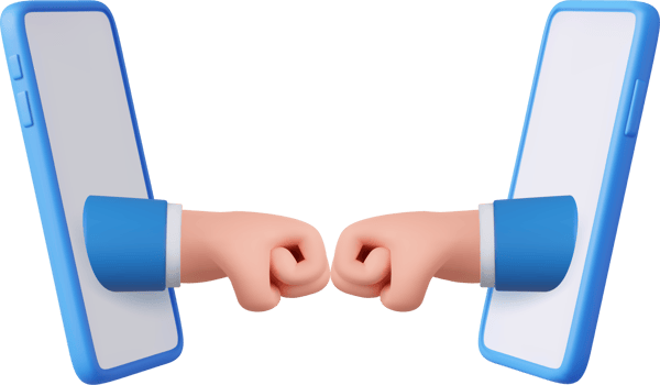 3d cartoon hand and partner giving fist bump hand, png