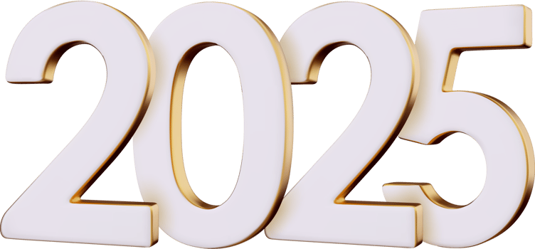 3d Gold and white numbers 2025. png