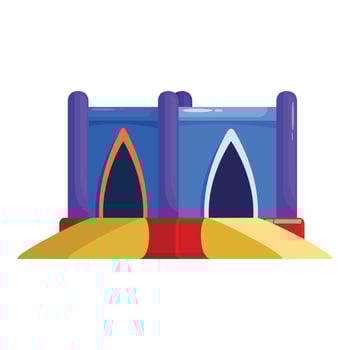 Inflatable bouncing house castle providing joyful entertainment for children vector