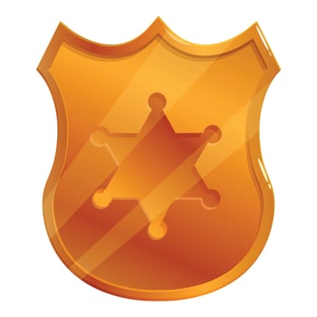 Golden sheriff star badge illustrating law enforcement and justice vector