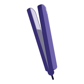 Purple hair straightener creating smooth and sleek hairstyles vector
