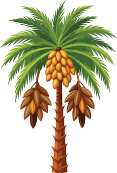 realistic palm tree with palm illustration tropical coconut tree vector