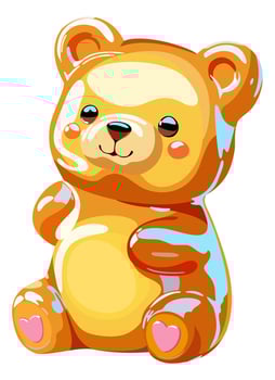 Toffee bear. Jelly bear gummy. isolated illustration vector