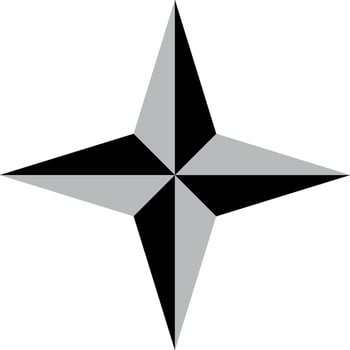 A four pointed star of grey color vector