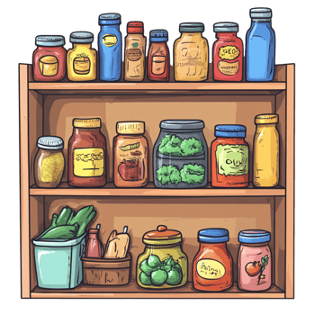 Hand drawn pantry cartoon vector illustration on a transparent background png