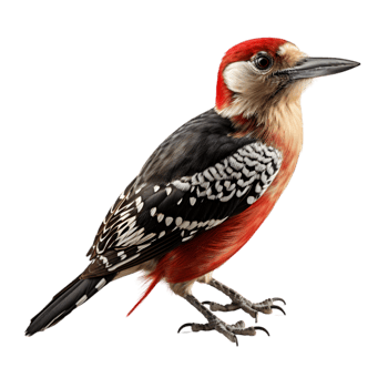 Vibrant Cardinal Woodpecker Isolated on Transparent Background png