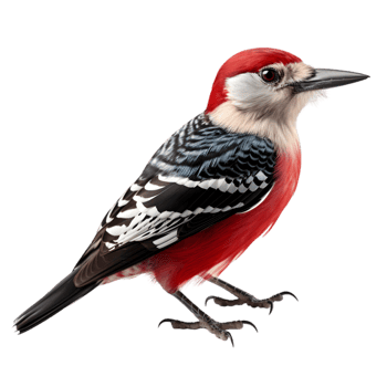 Vibrant Cardinal Woodpecker Isolated on Transparent Background png