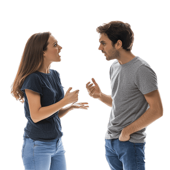 Couple Arguing on transparent background in 8K Resolution png