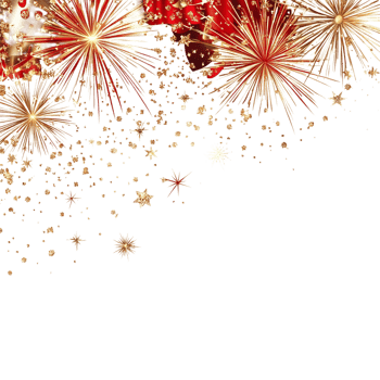 Happy New Year Social Media Banner on transparent background png