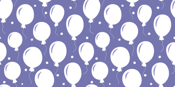 Seamless pattern with silhouettes of balloons. Monochrome festive print. vector