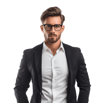 business man with glasses isolated on transparency background png