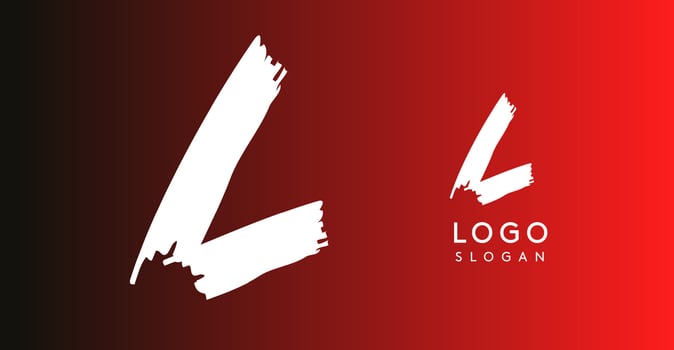 Handwritten brush pen letter L, urban street art, vibrant and rebellious edgy logo for cool music cover and fashion brands. illustration vector