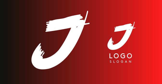Handwritten brush pen letter J, urban street art, vibrant and rebellious edgy logo for cool music cover and fashion brands. illustration vector