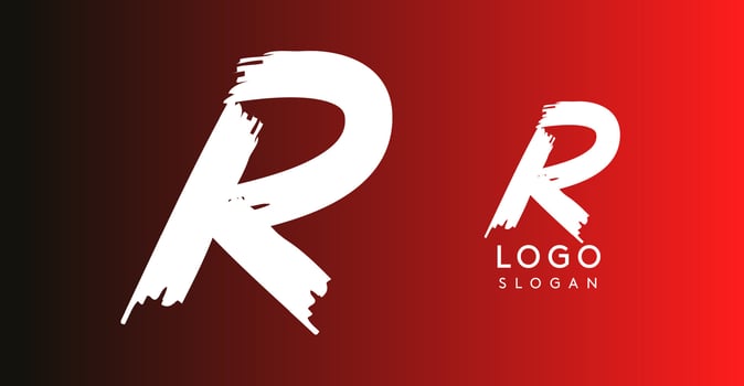 Handwritten brush pen letter R, urban street art, vibrant and rebellious edgy logo for cool music cover and fashion brands. illustration vector
