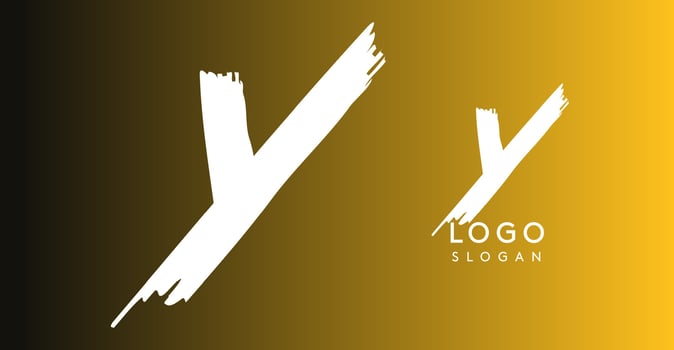 Handwritten brush pen letter Y, urban street art, vibrant and rebellious edgy logo for cool music cover and fashion brands. illustration vector