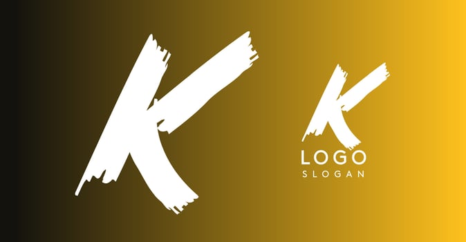 Handwritten brush pen letter K, urban street art, vibrant and rebellious edgy logo for cool music cover and fashion brands. illustration vector