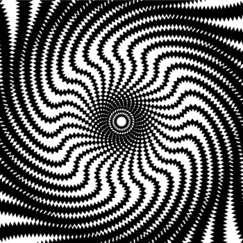 Psychedelic hypnotic spiral, hypno circle pattern vector