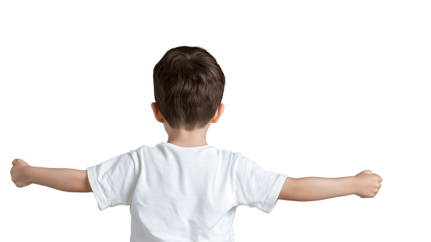 Child with Outstretched Arms Celebrating Joy on Transparent Background png