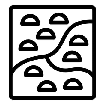 Climbing holds on a climbing wall panel depicting a mountain landscape vector