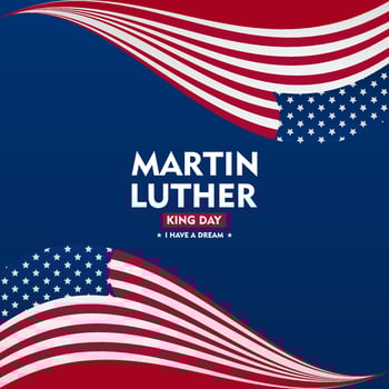 martin luther king day background with american flag illustration vector