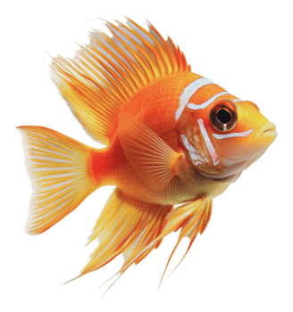Orange goldfish swim gracefully png