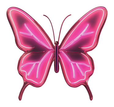 Neon pink butterfly decor for indoors png